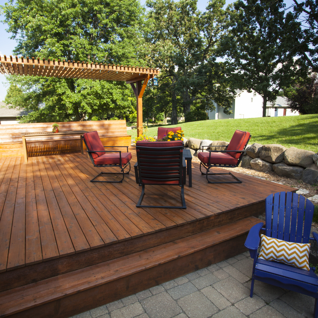 Wooden Patio in Coedpoeth